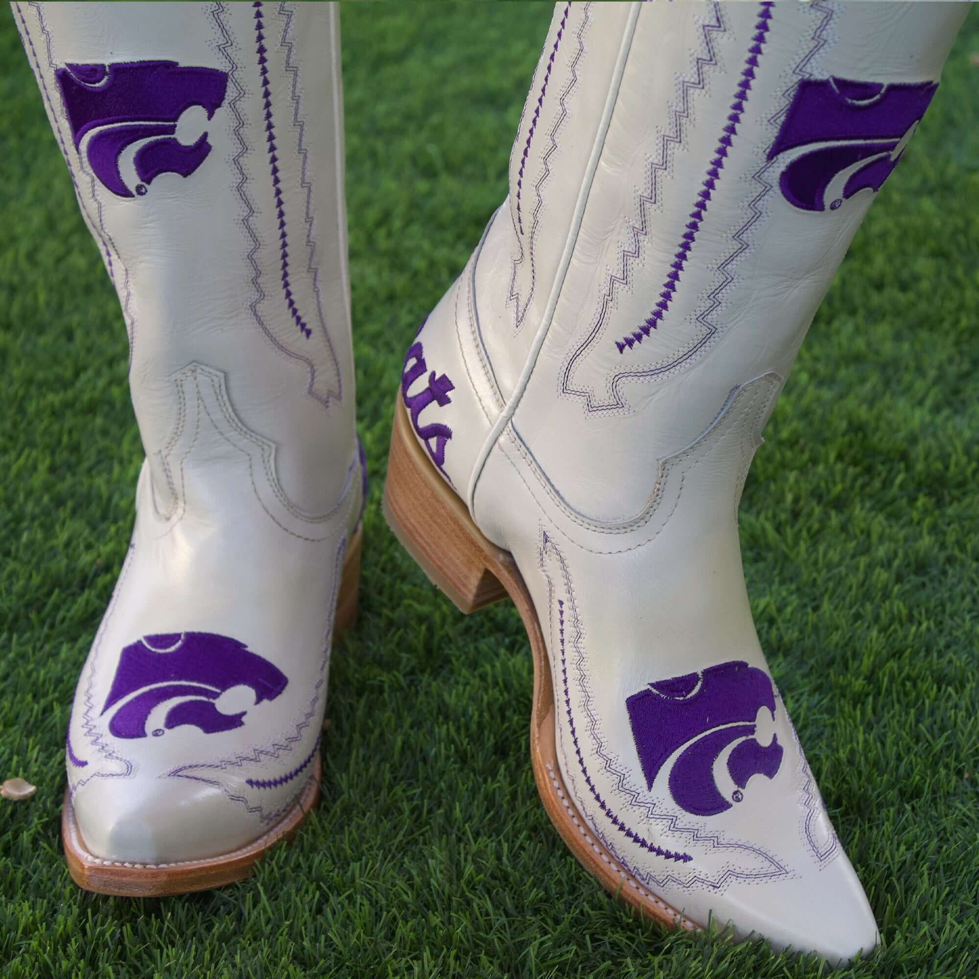 Women's Kansas State University Wildcats Bone Snip Toe Cowgirl Boots Naomi by Vaccari