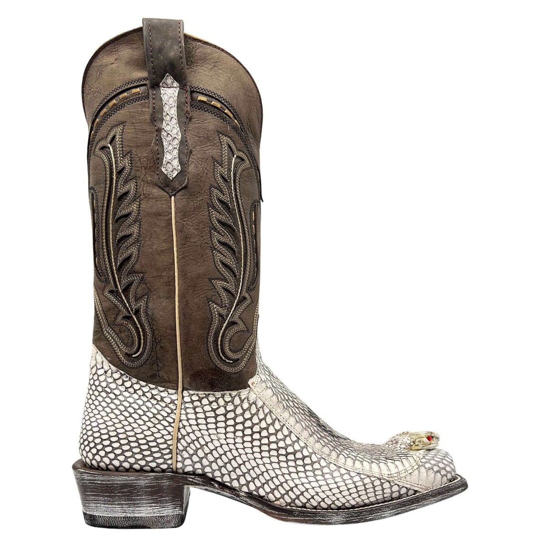 Men's Cobra Cowboy Boots | JW Toe Snakeskin Cobra Boots | Natural Cobra | Vaccari | Size {pa_select a size}{pa_select a width}