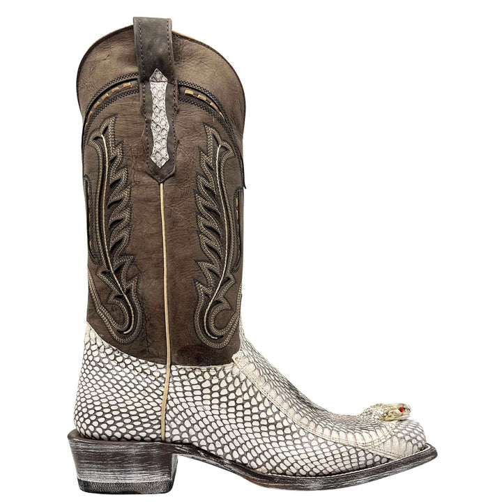 Men's Cobra Cowboy Boots | JW Toe Snakeskin Cobra Boots | Natural Cobra | Vaccari | Size {pa_select a size}{pa_select a width}