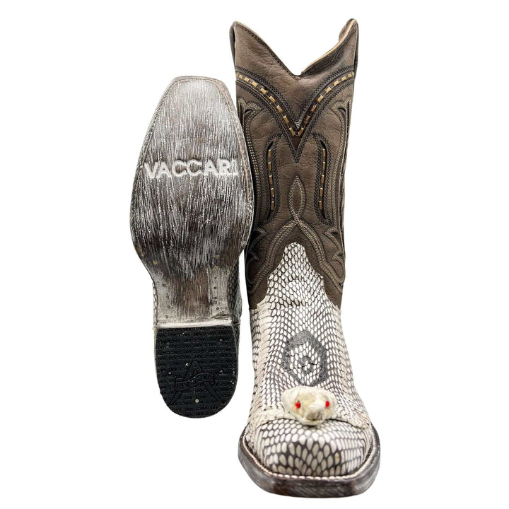 Men's Cobra Cowboy Boots | JW Toe Snakeskin Cobra Boots | Natural Cobra | Vaccari | Size {pa_select a size}{pa_select a width}