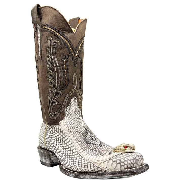 Men's Cobra Cowboy Boots | JW Toe Snakeskin Cobra Boots | Natural Cobra | Vaccari | Size {pa_select a size}{pa_select a width}