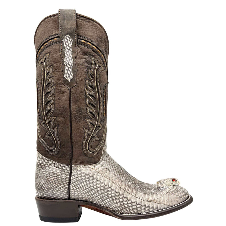 Men's Cobra Cowboy Boots | JW Toe Snakeskin Cobra Boots | Natural Cobra | Vaccari | Size {pa_select a size}{pa_select a width}