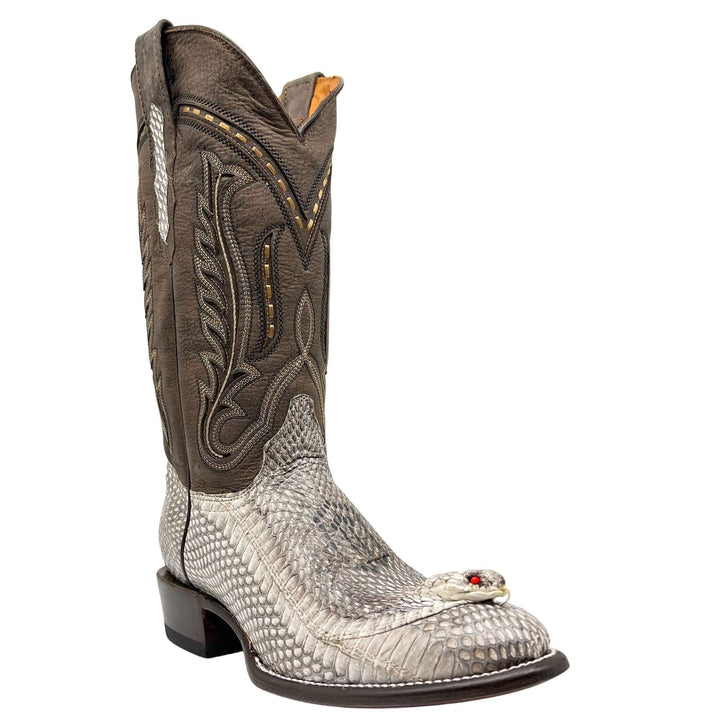 Men's Cobra Cowboy Boots | JW Toe Snakeskin Cobra Boots | Natural Cobra | Vaccari | Size {pa_select a size}{pa_select a width}