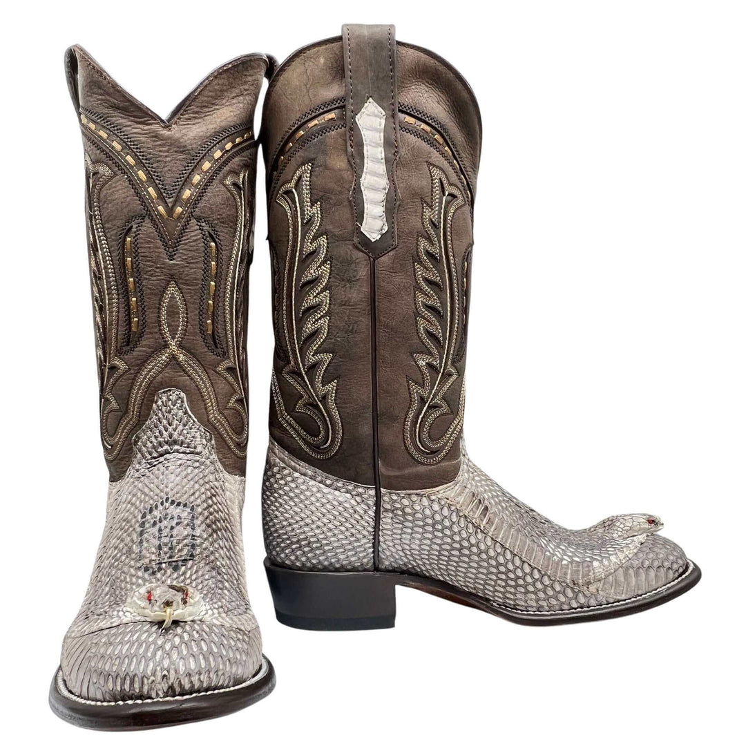 Men's Cobra Cowboy Boots | JW Toe Snakeskin Cobra Boots | Natural Cobra | Vaccari | Size {pa_select a size}{pa_select a width}