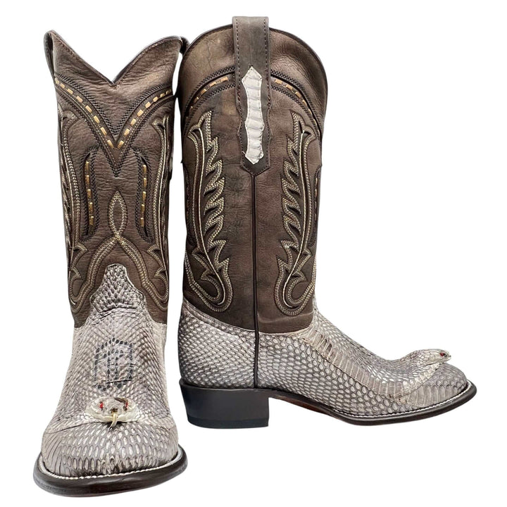 Men's Cobra Cowboy Boots | JW Toe Snakeskin Cobra Boots | Natural Cobra | Vaccari | Size {pa_select a size}{pa_select a width}