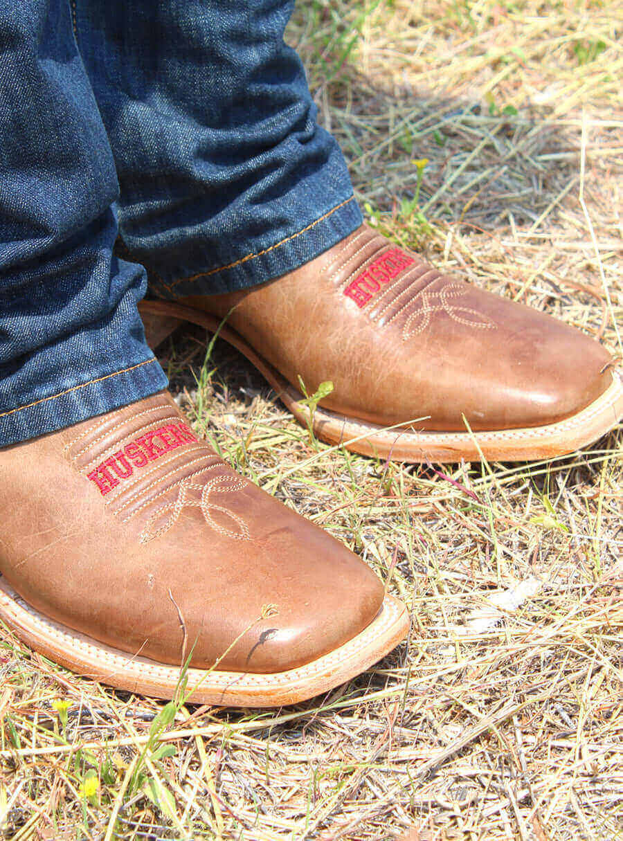 Men's University of Nebraska Tan Cowboy Boots Luke by Vaccari University