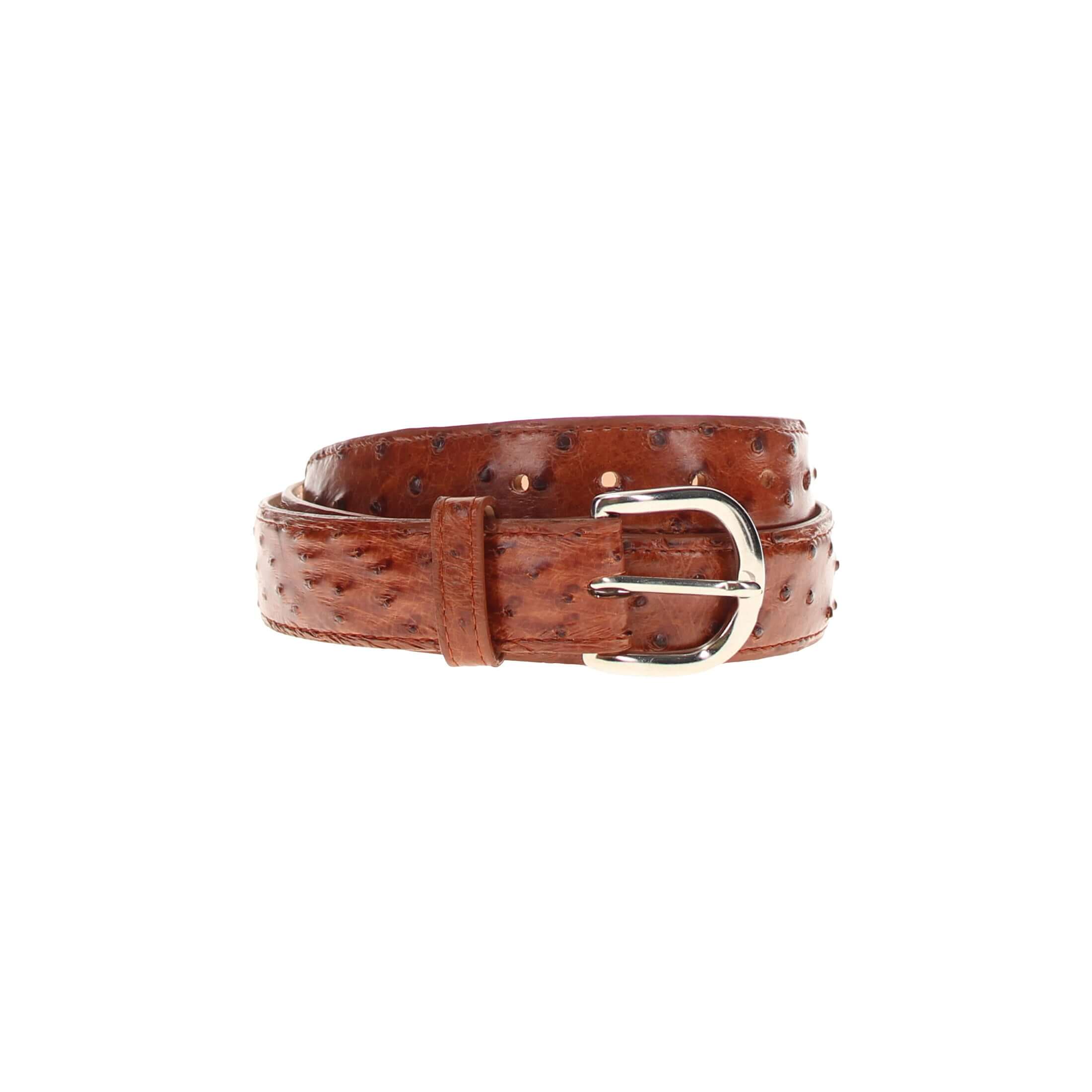 Cognac Ostrich Belt by Vaccari Core