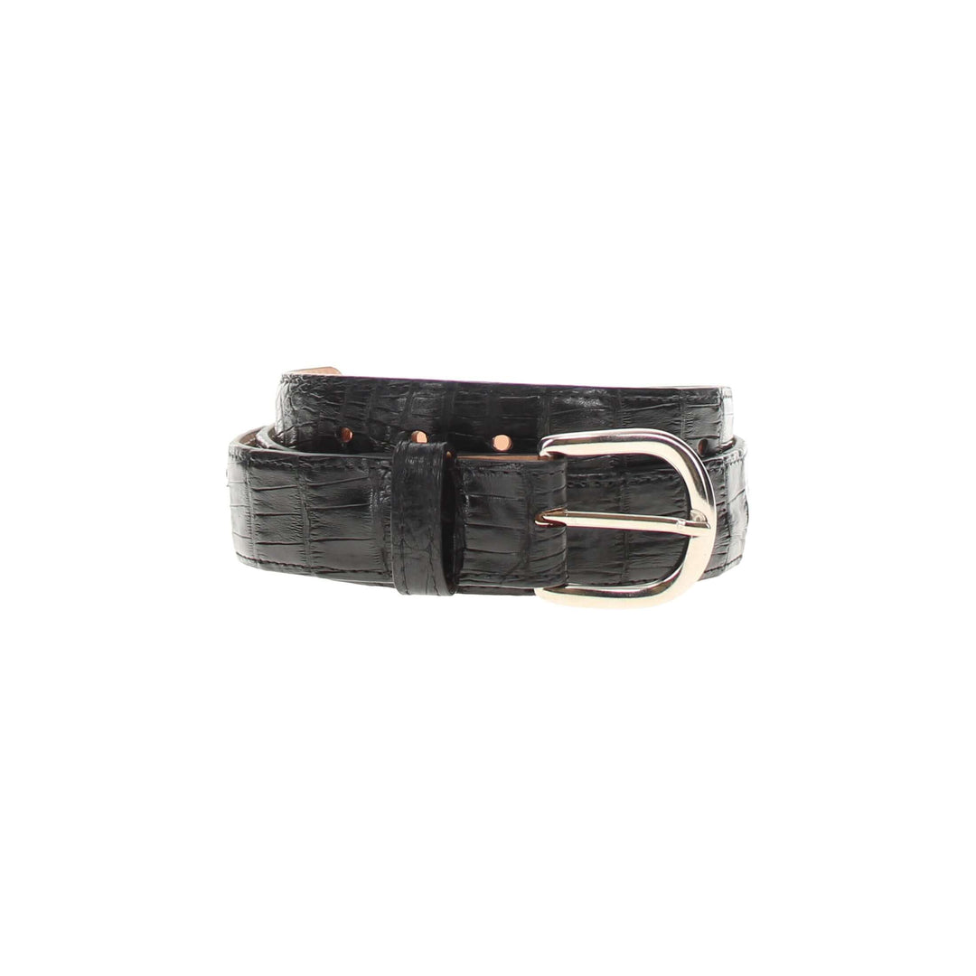 Black Alligator Belly Belt by Vaccari Core