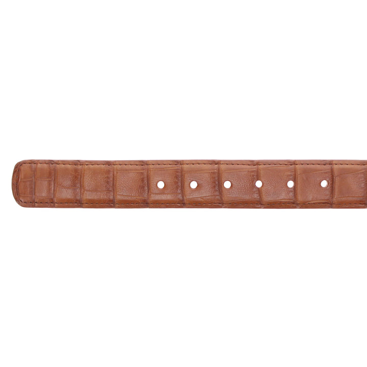 Cognac Alligator Belly Belt by Vaccari Core