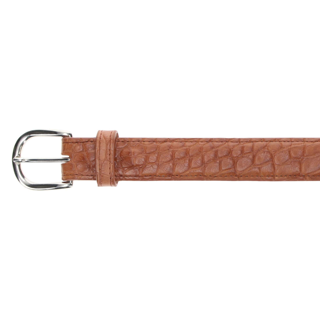 Cognac Alligator Belly Belt by Vaccari Core