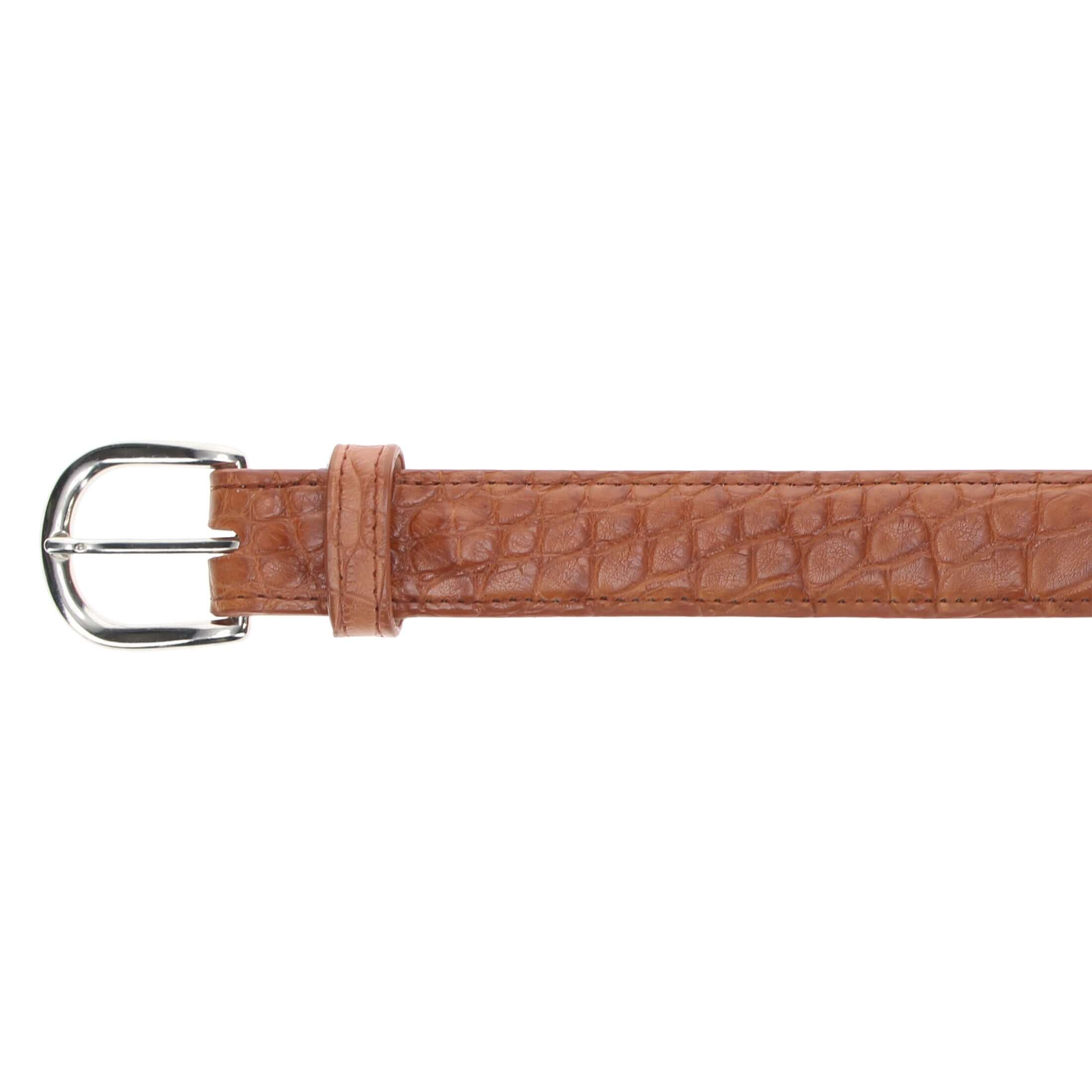 Cognac Alligator Belly Belt by Vaccari Core