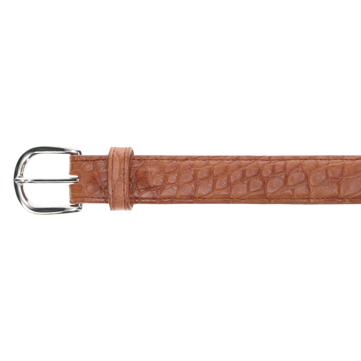 Cognac Alligator Belly Belt by Vaccari Core