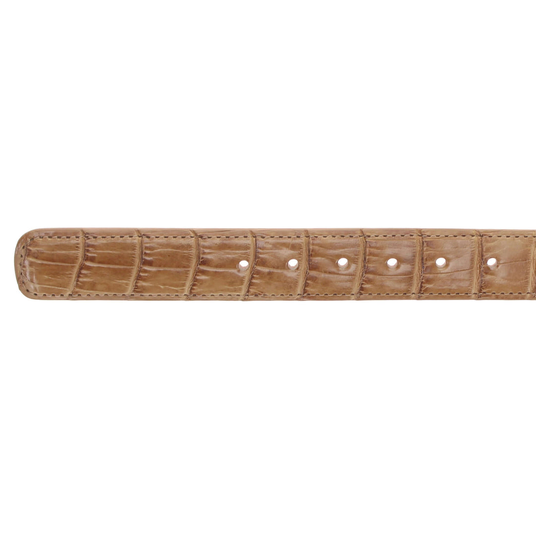 Tan Alligator Belly Belt by Vaccari Core