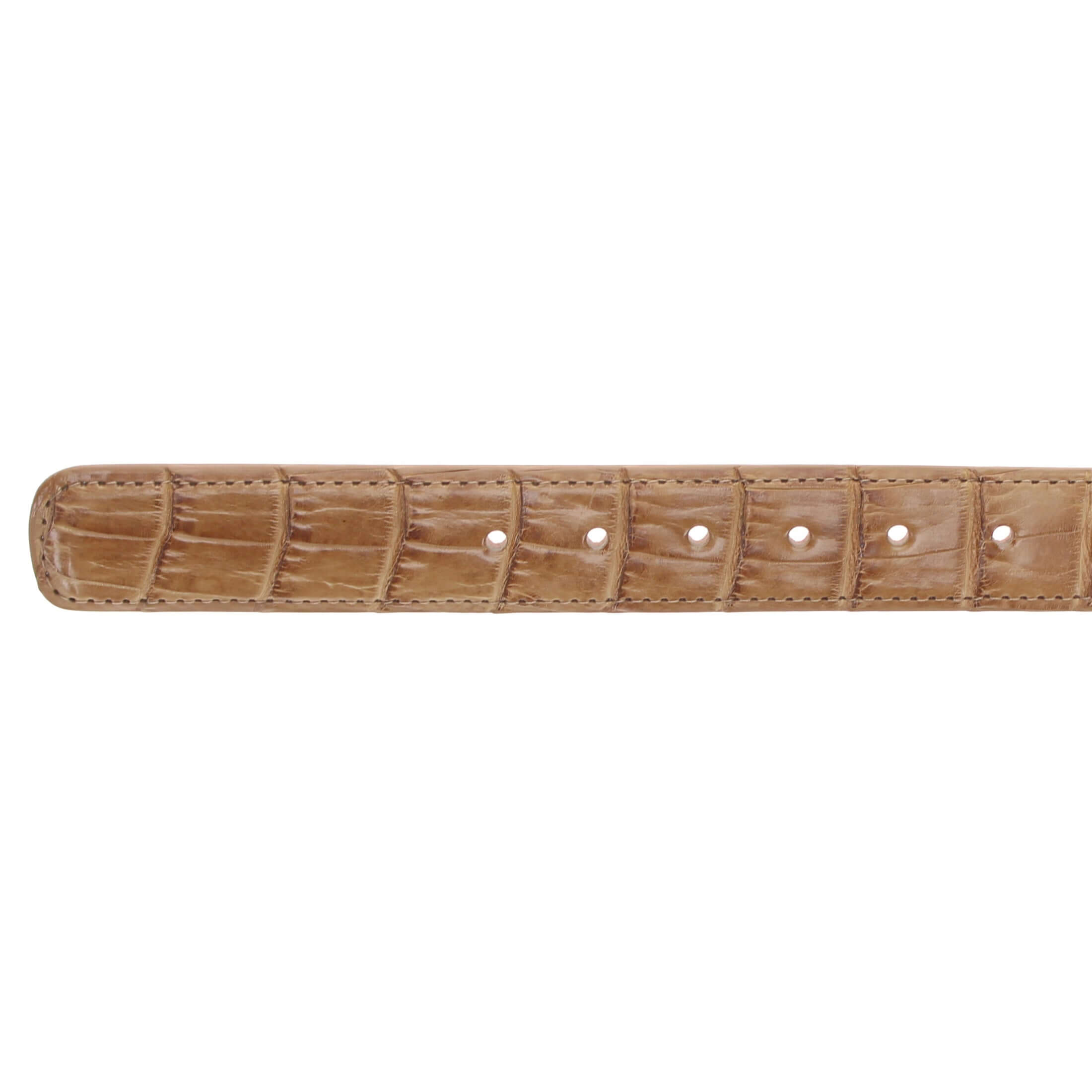 Tan Alligator Belly Belt by Vaccari Core