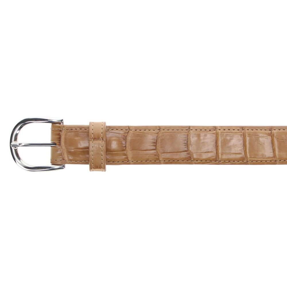 Tan Alligator Belly Belt by Vaccari Core