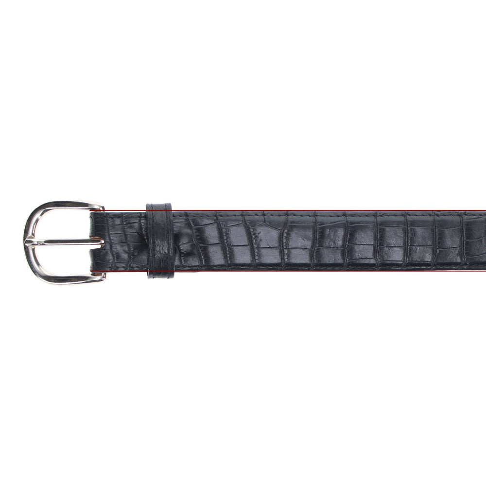 Black Alligator Belly Belt by Vaccari Core