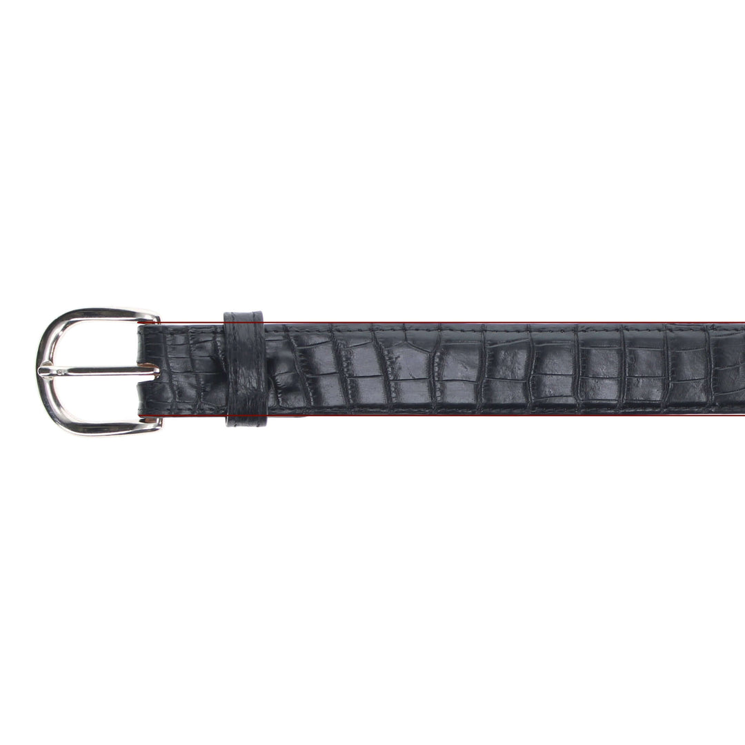 Black Alligator Belly Belt by Vaccari Core