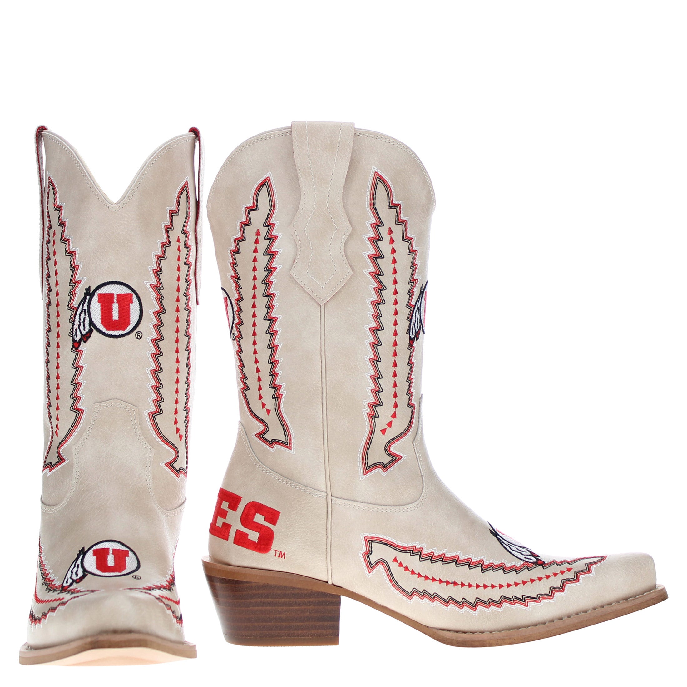 Women's University of Utah Bone Cowgirl Boot Mimi by V by Vaccari