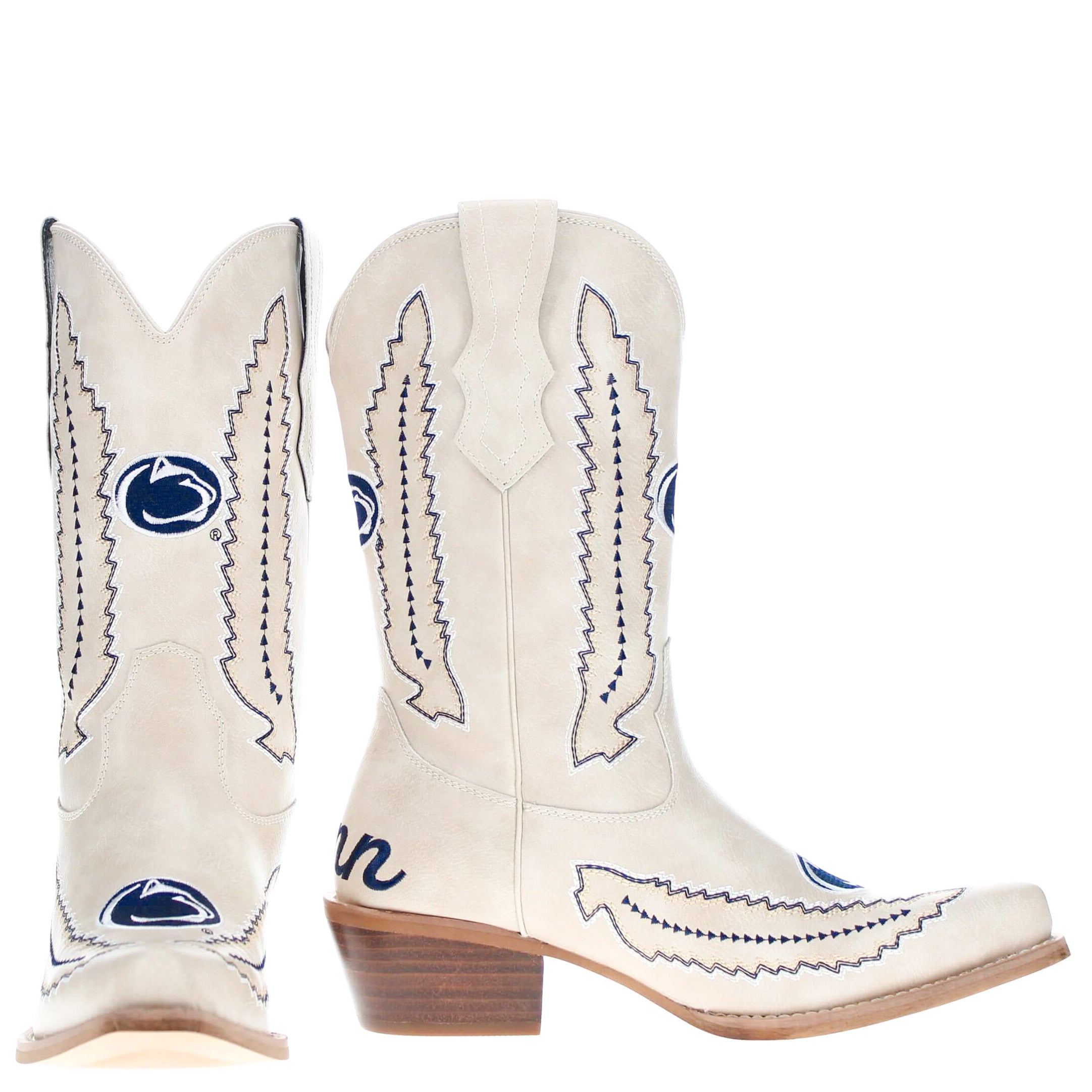 Women's Penn State University Bone Cowgirl Boot Mimi by V by Vaccari