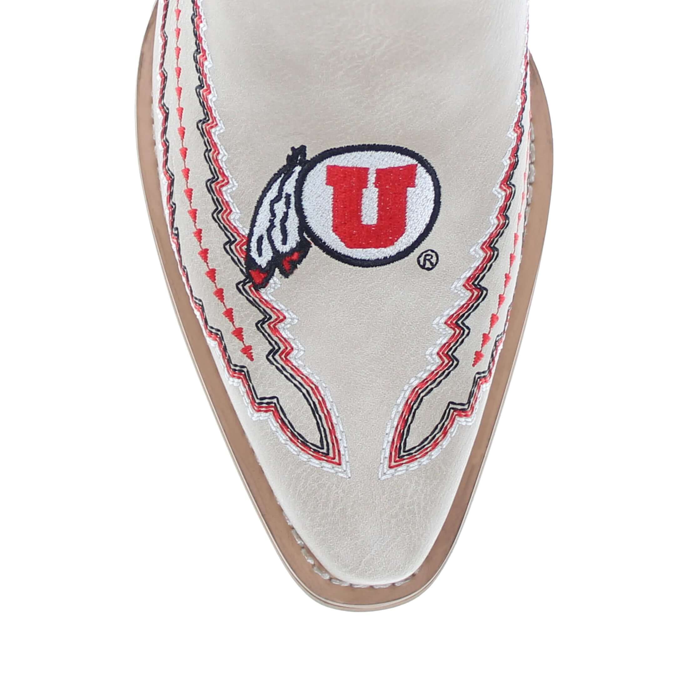 Women's University of Utah Bone Cowgirl Boot Mimi by V by Vaccari