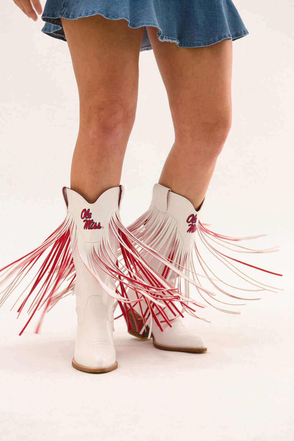 Women's University of Mississippi White Cowgirl Boots Kacey V by Vaccari