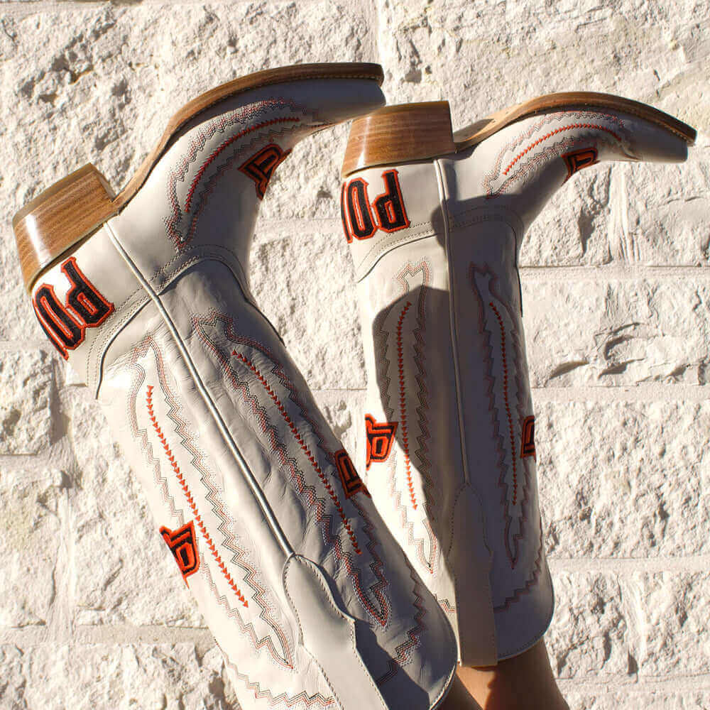 Women's Oklahoma State University Bone Cowgirl Boots Naomi by Vaccari University 