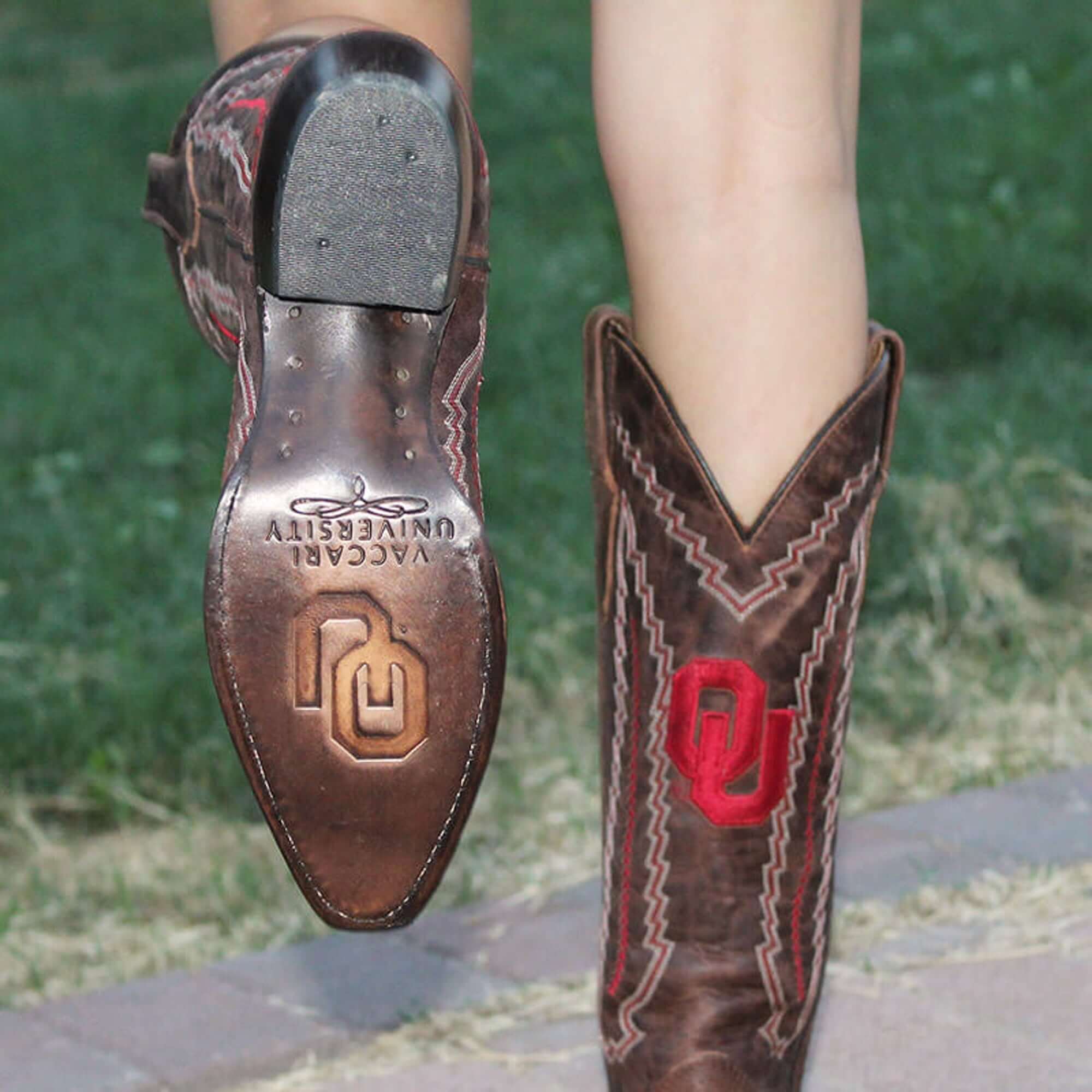 Women's Universtiy of Oklahoma Sooners Cowgirl Boots | Brown Snip Toe Boots | Officially Licensed | Naomi