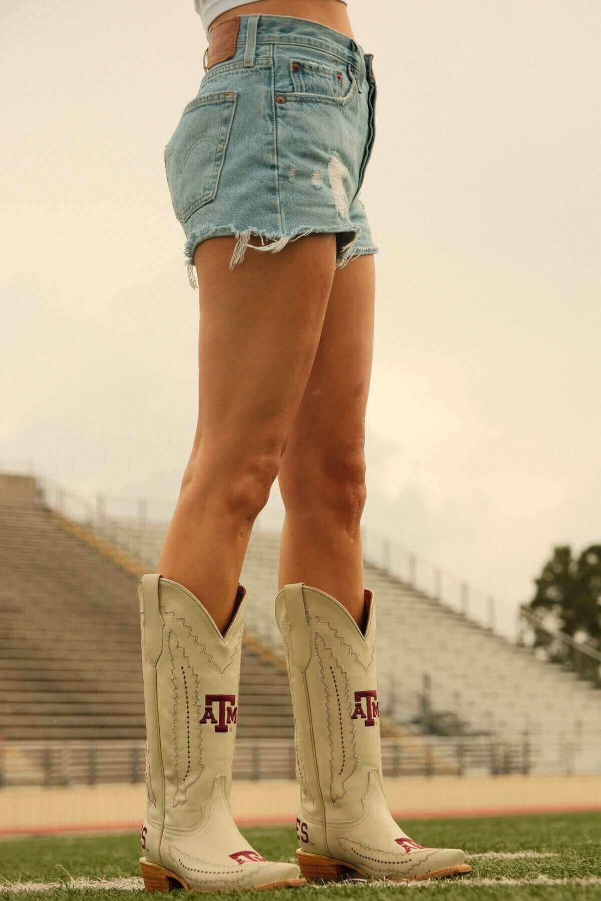 Texas A&M University Bone Cowgirl Boots Naomi by Vaccari University