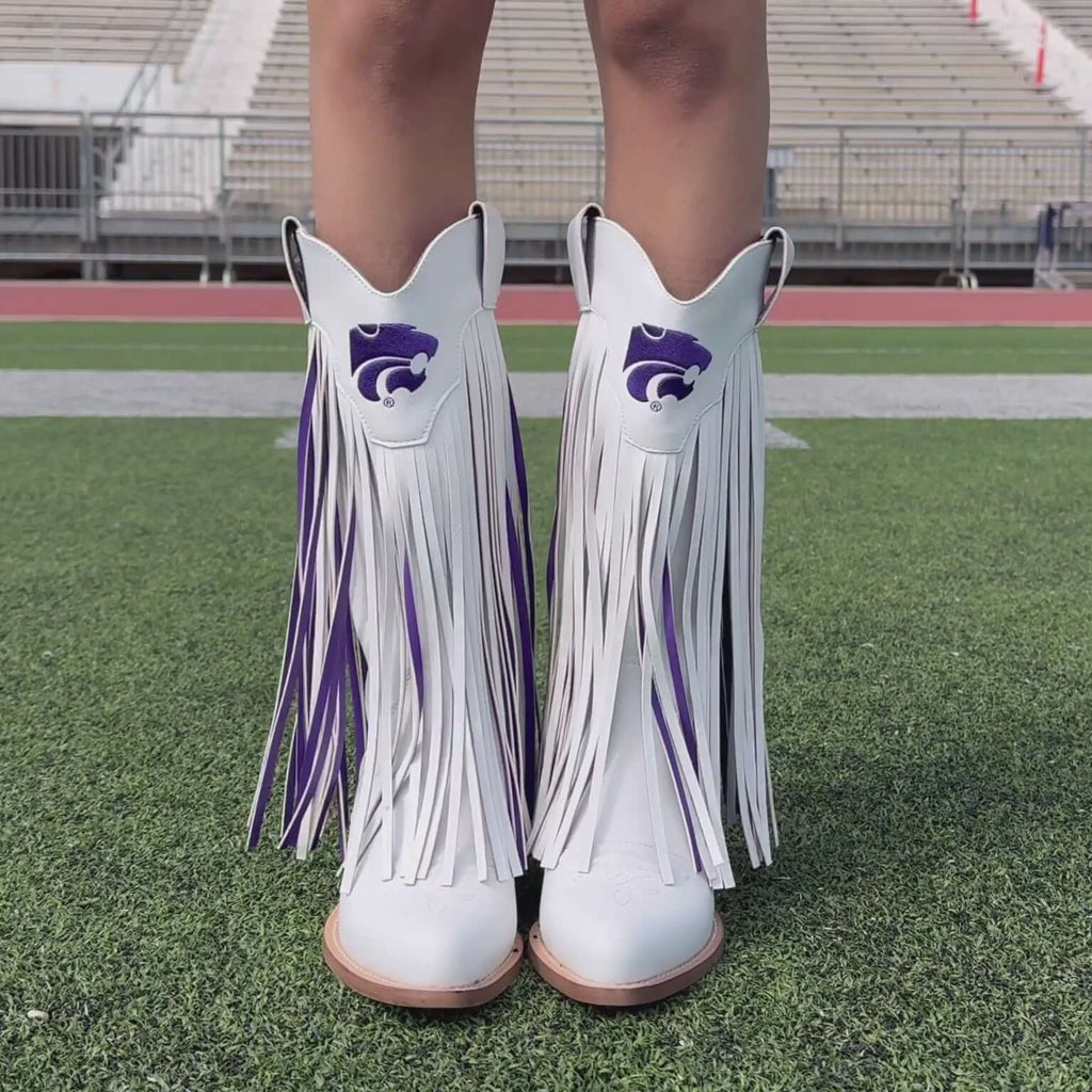 Kansas State University Kacey White Fringe Boot By V By Vaccari