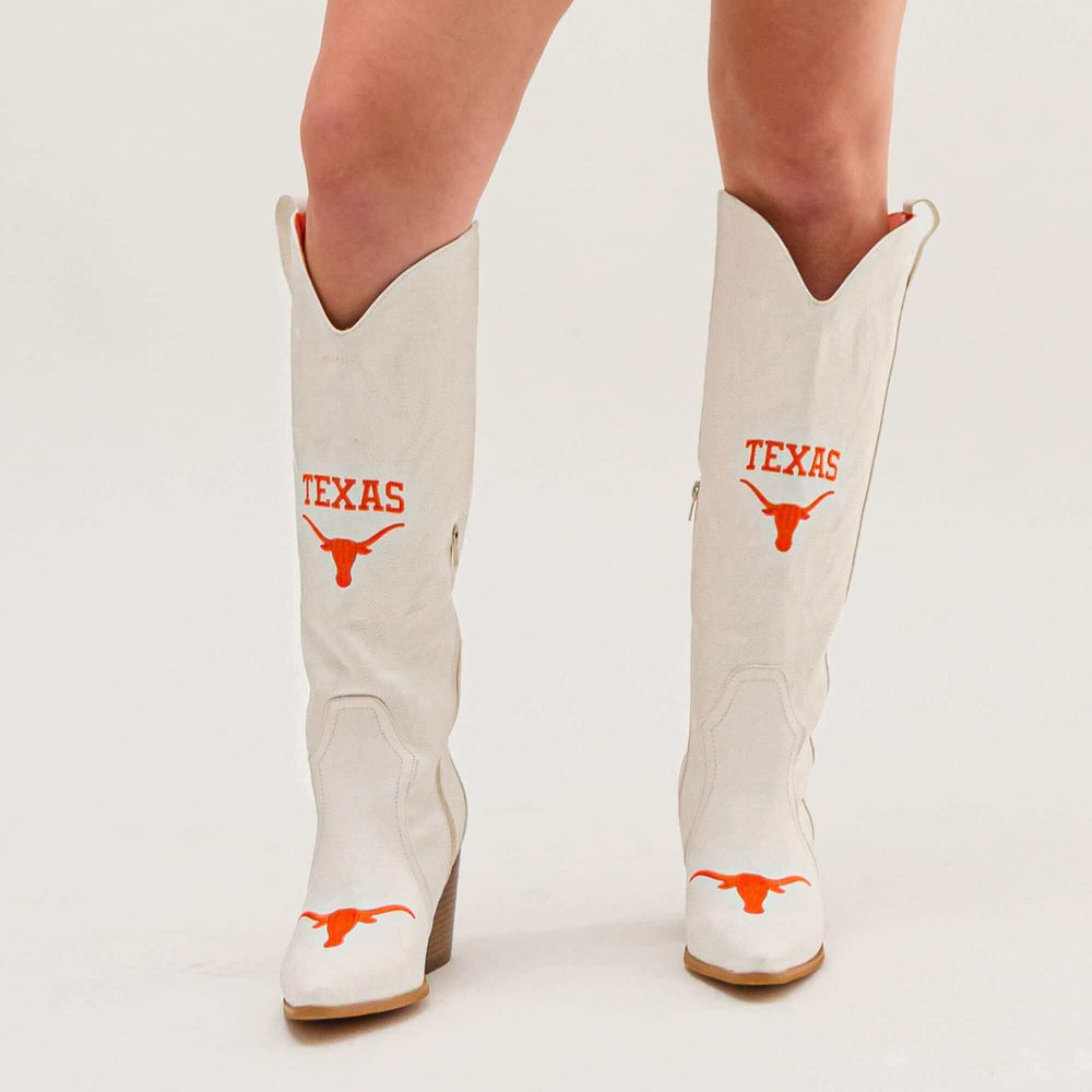 University of Texas Blair Tall White Boot By V By Vaccari