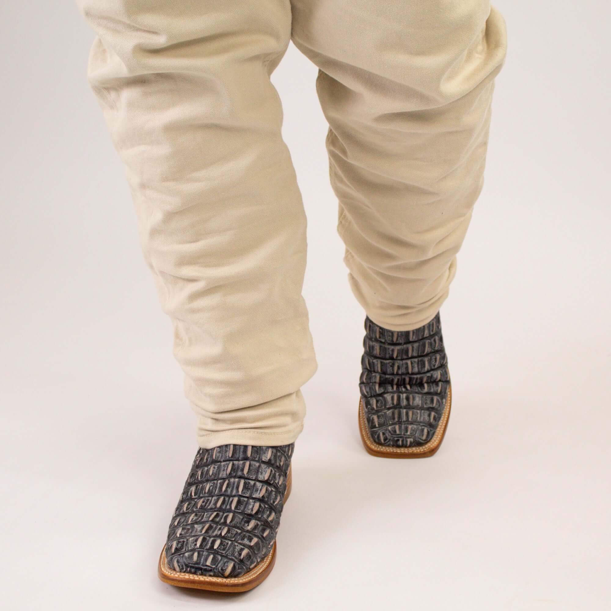 Men's Black Alligator Hornback Print Cowboy Boots Wade by Vaccari Core