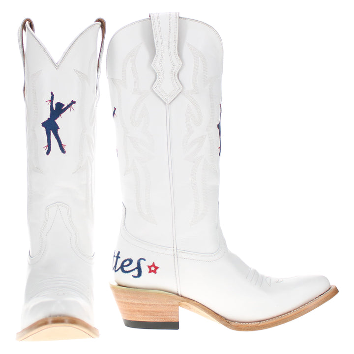 Women's White Cowgirl Boots Leighton Rangerette by Vaccari University