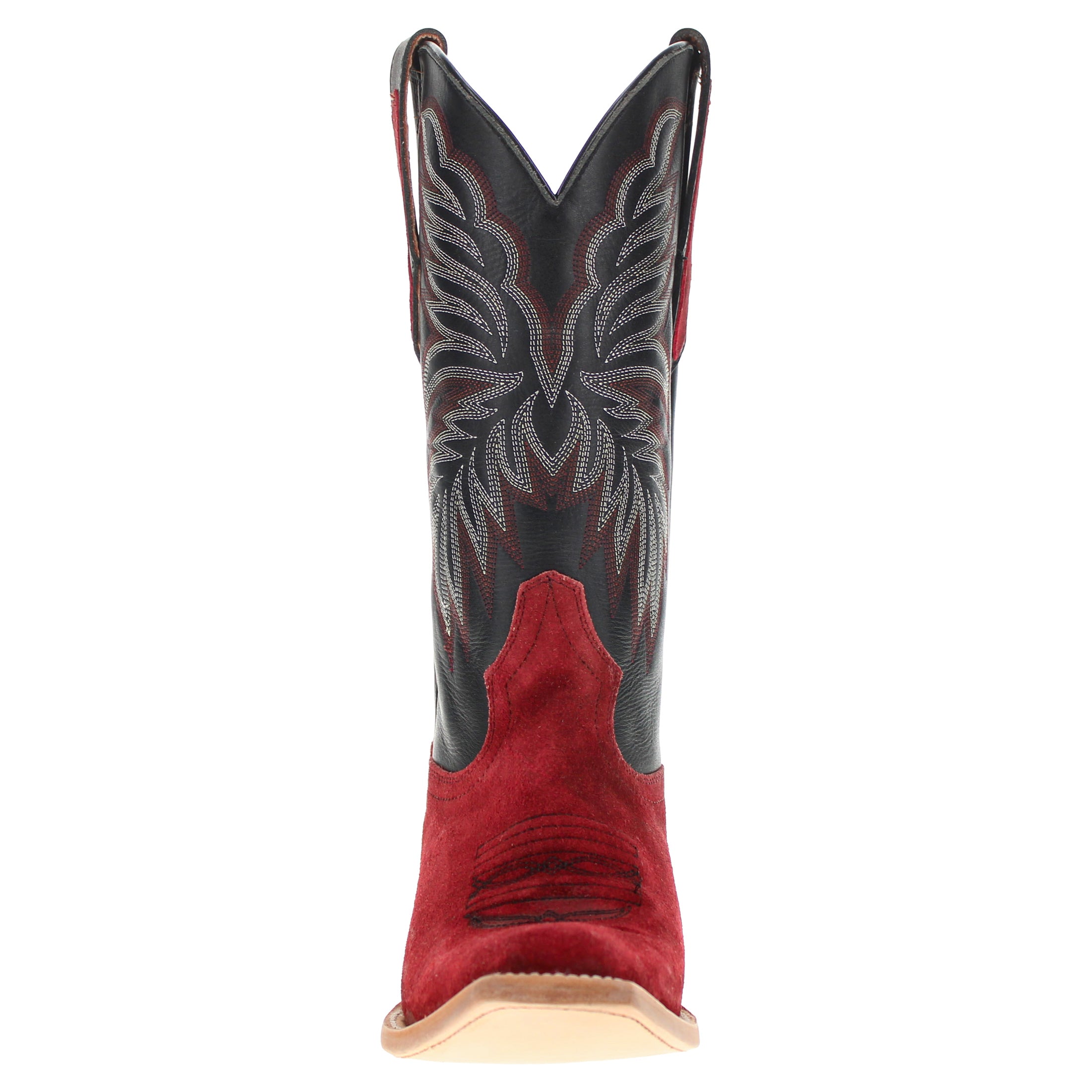 Men's Red Suede Vamp JW Toe Cowboy Boots by Vaccari