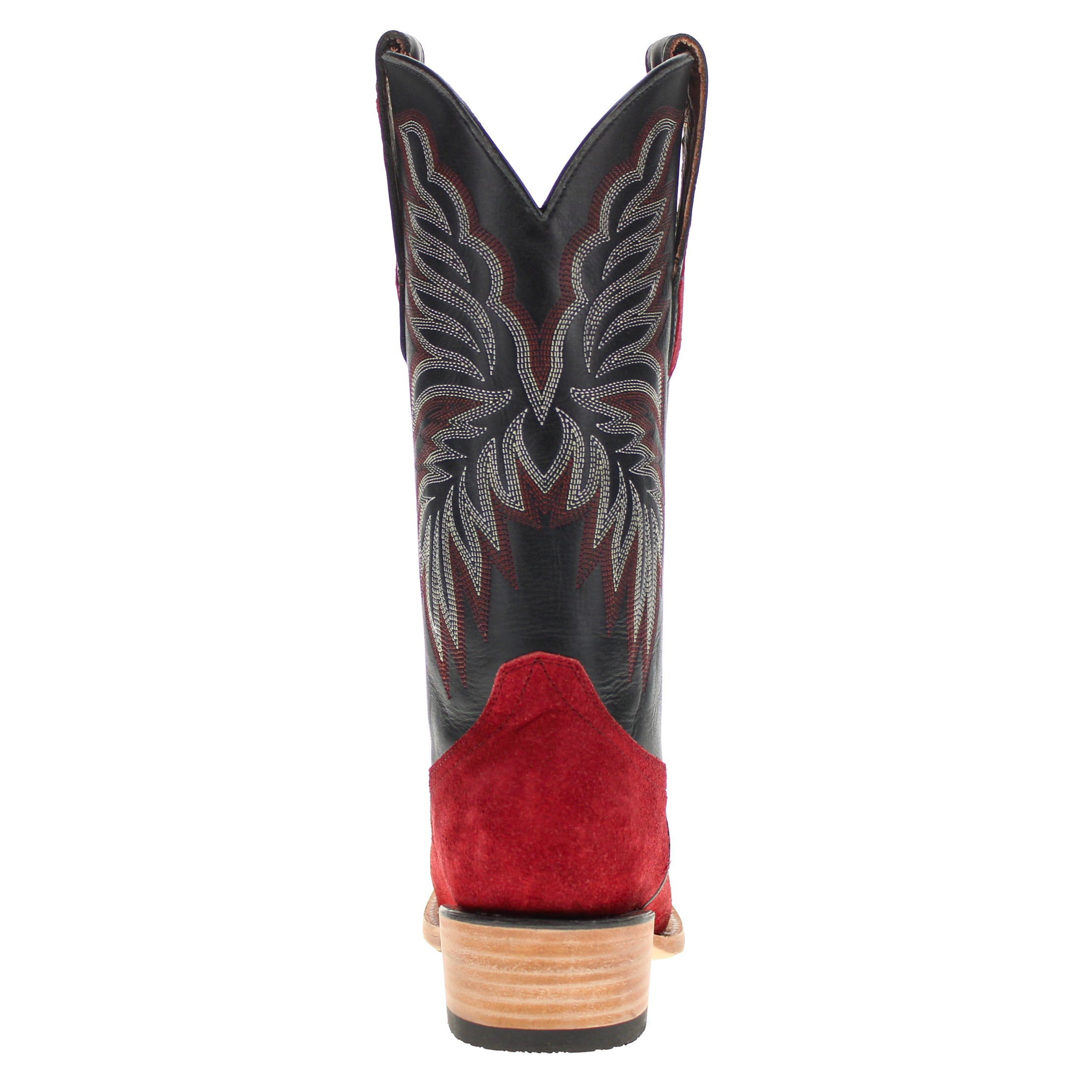Men's Red Suede Vamp JW Toe Cowboy Boots by Vaccari