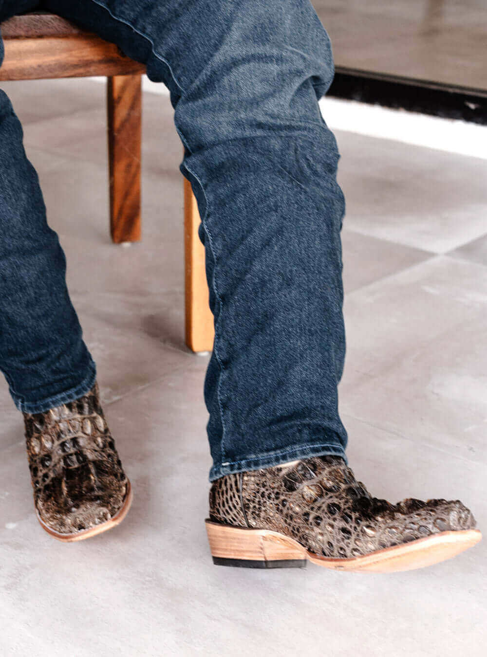 Men's Natural American Alligator Cowboy Boots | Vaccari