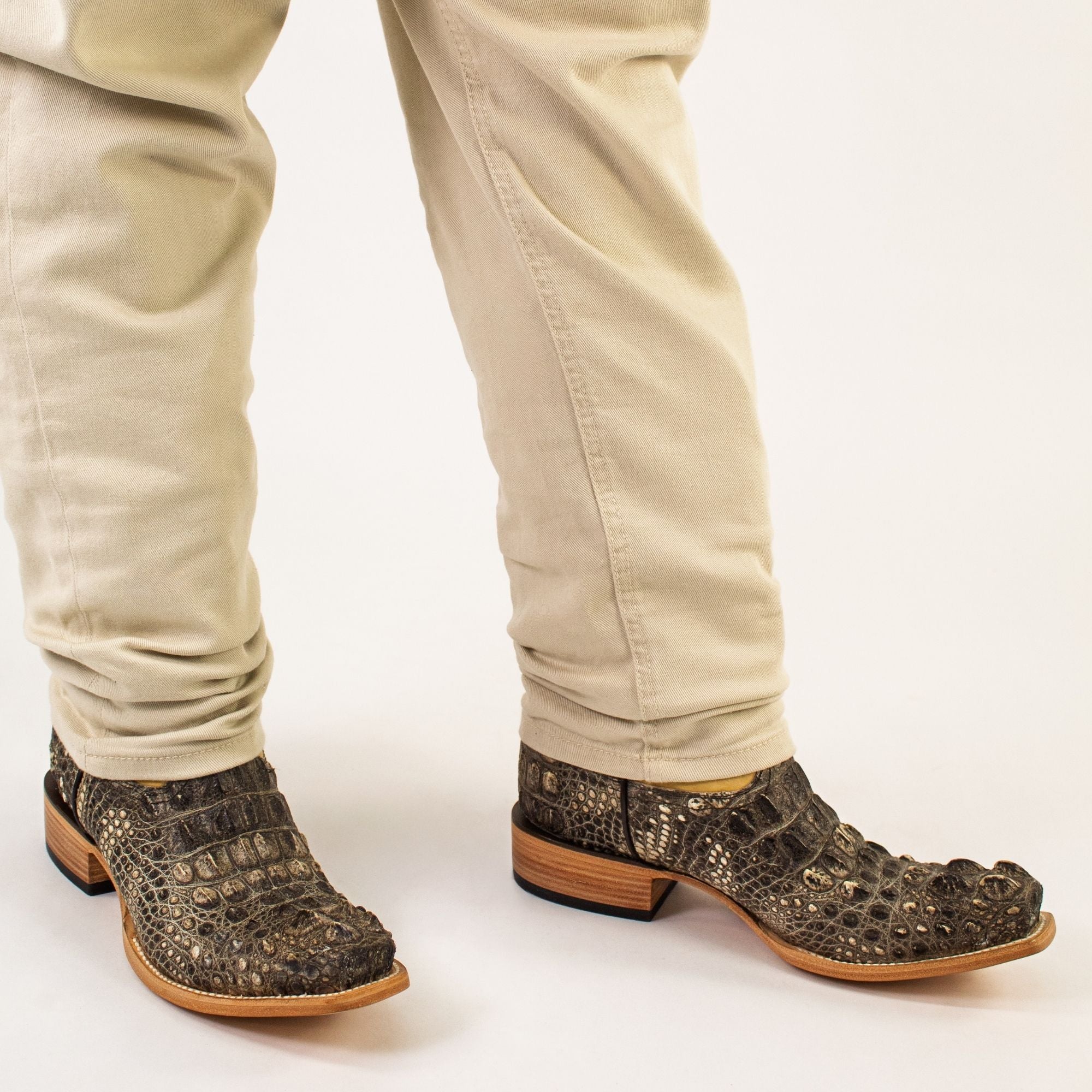 Mens Natural American Alligator Headcut Narrow Square Toe Cowboy Boots Ryder by Vaccari