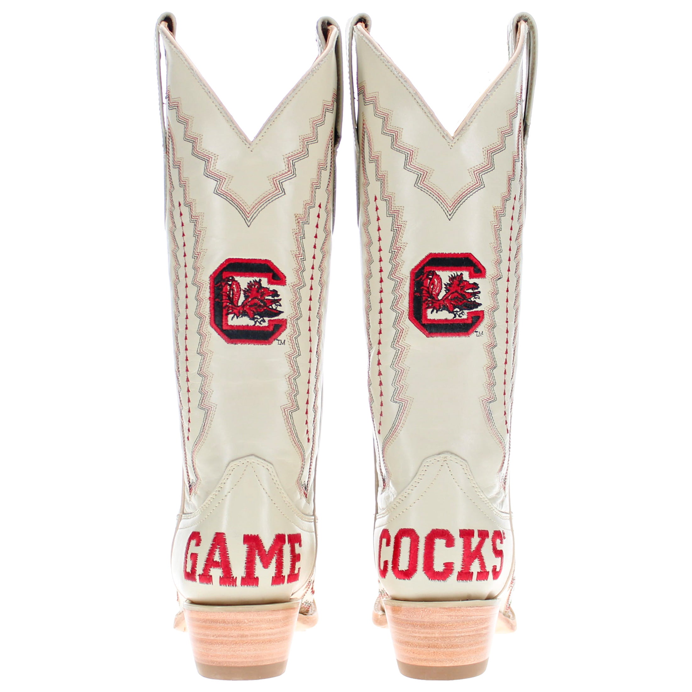 Women's South Carolina University Bone Snip Toe Cowgirl Boots Naomi by Vaccari