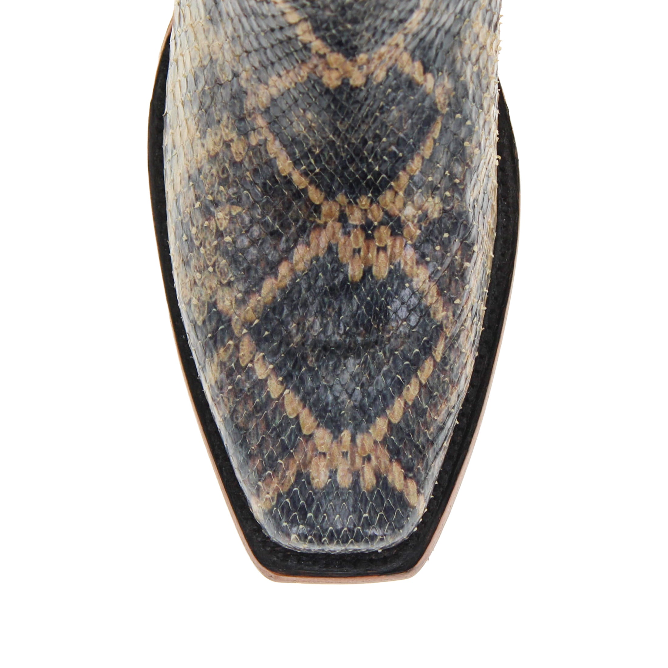 Men's Beige Python with Rattlesnake Overlay JW Toe Cowboy Boots by Vaccari