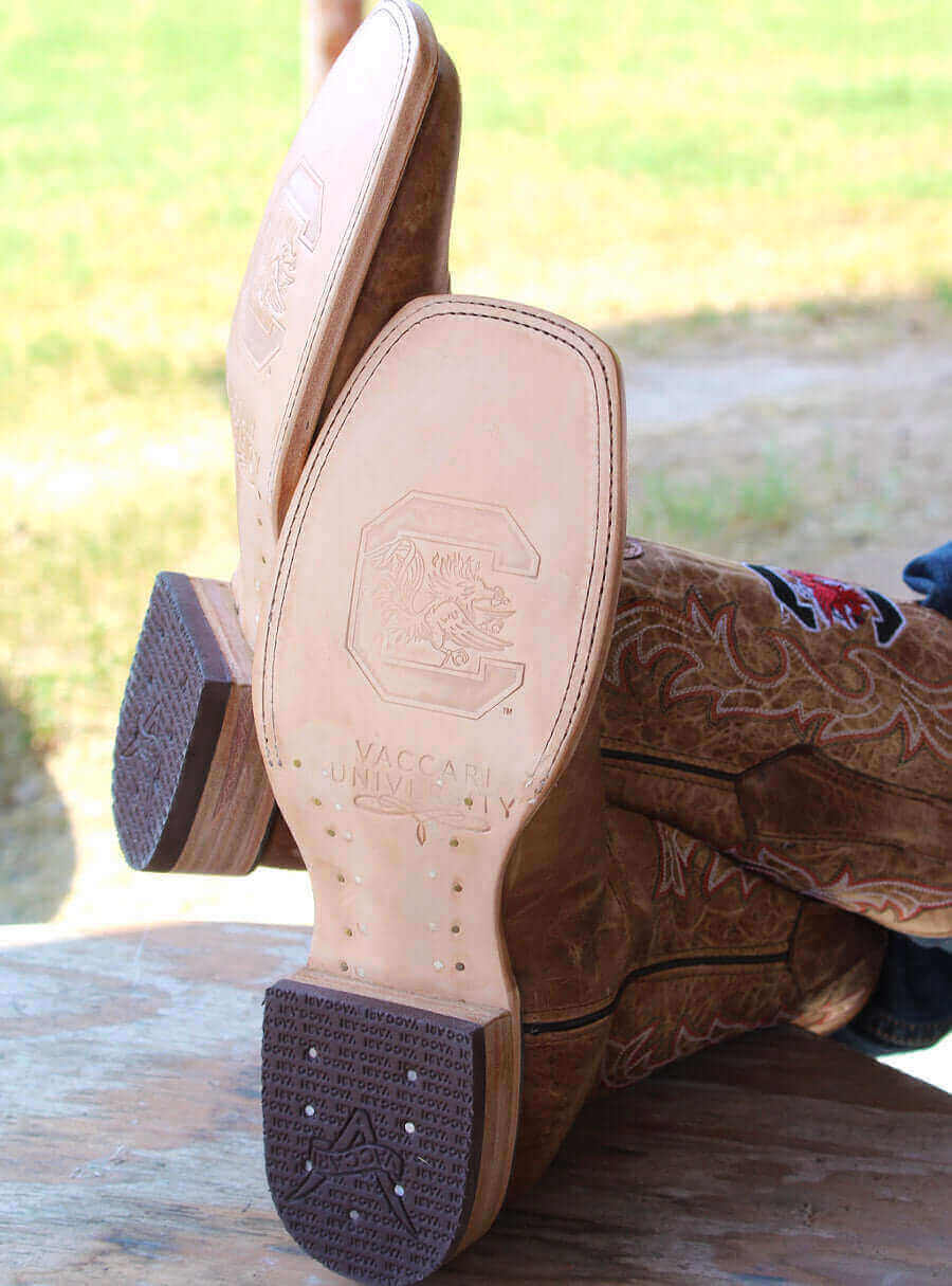 Men's University of South Carolina Tan Cowboy Boots Luke by Vaccari University