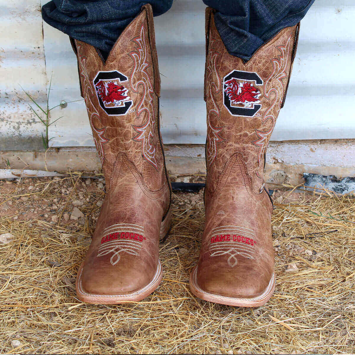Men's University of South Carolina Tan Cowboy Boots Luke by Vaccari University