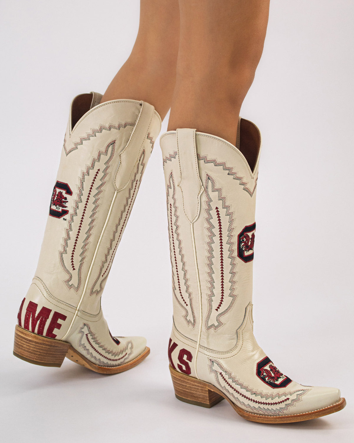 Women's University of South Carolina Bone Cowgirl Boots Naomi by Vaccari University