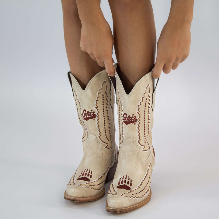 Women's University of Montana Bone Cowgirl Boot Mimi by V by Vaccari