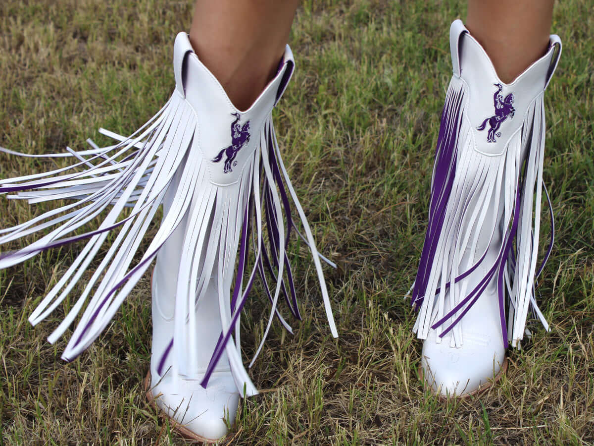 Women's Tarleton State White Cowgirl Boots Kacey V by Vaccari