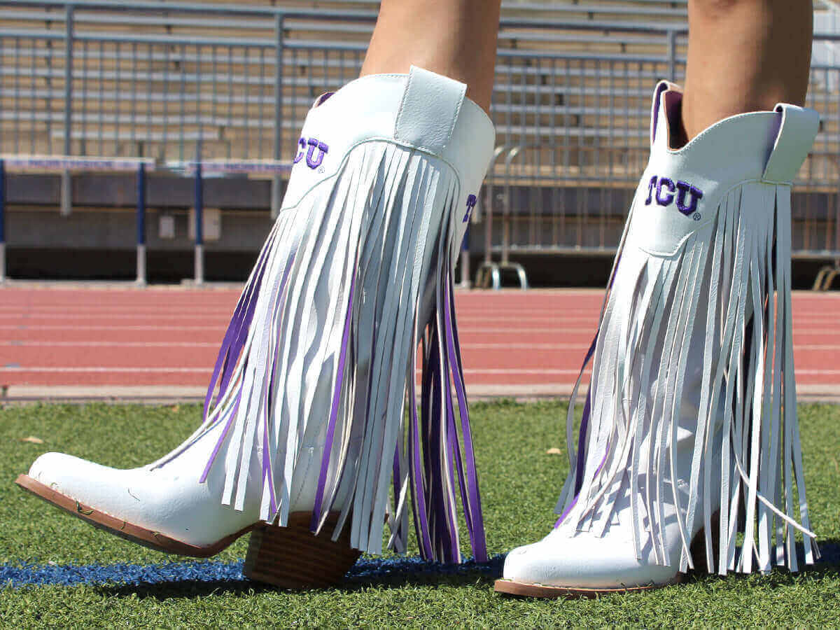 Women's TCU White Cowgirl Boots Kacey V by Vaccari