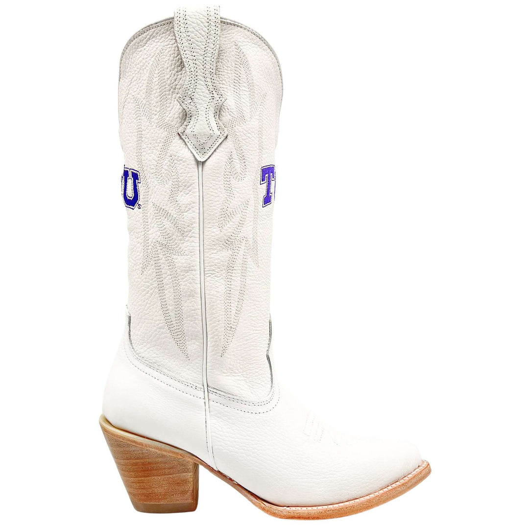 Women's TCU Less Than Perfect All White Pointed Toe Cowgirl Boots Leighton by Vaccari
