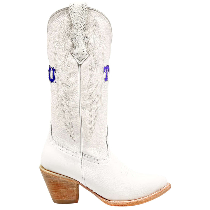 Women's TCU Less Than Perfect All White Pointed Toe Cowgirl Boots Leighton by Vaccari