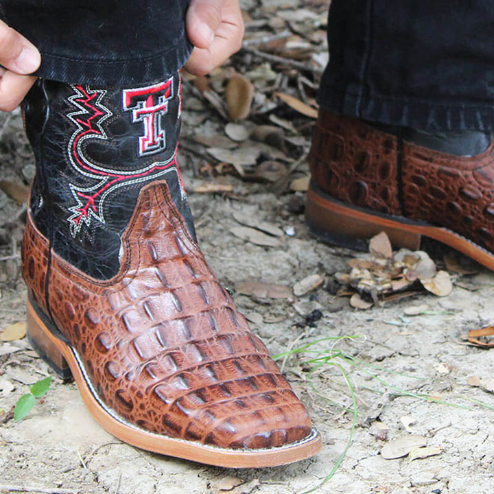 Kid's Hudson Texas Tech University Alligator Print Boots by Vaccari