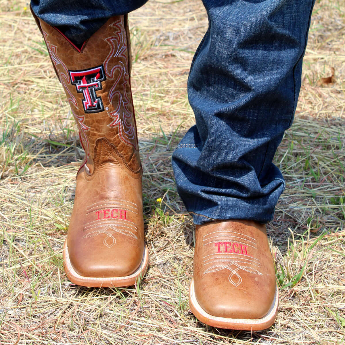 Men's Texas Tech Tan Cowboy Boots Luke by Vaccari University
