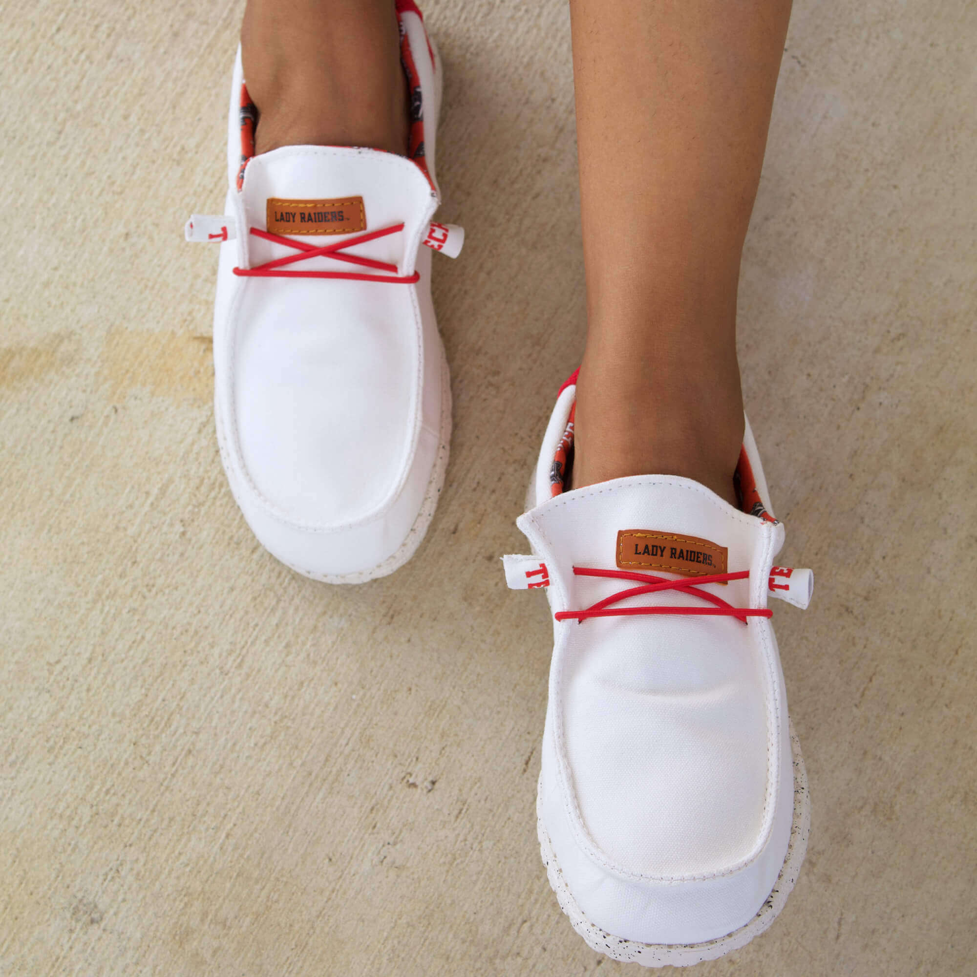 Women's Texas Tech University Off White Canvas Shoes by Vaccari