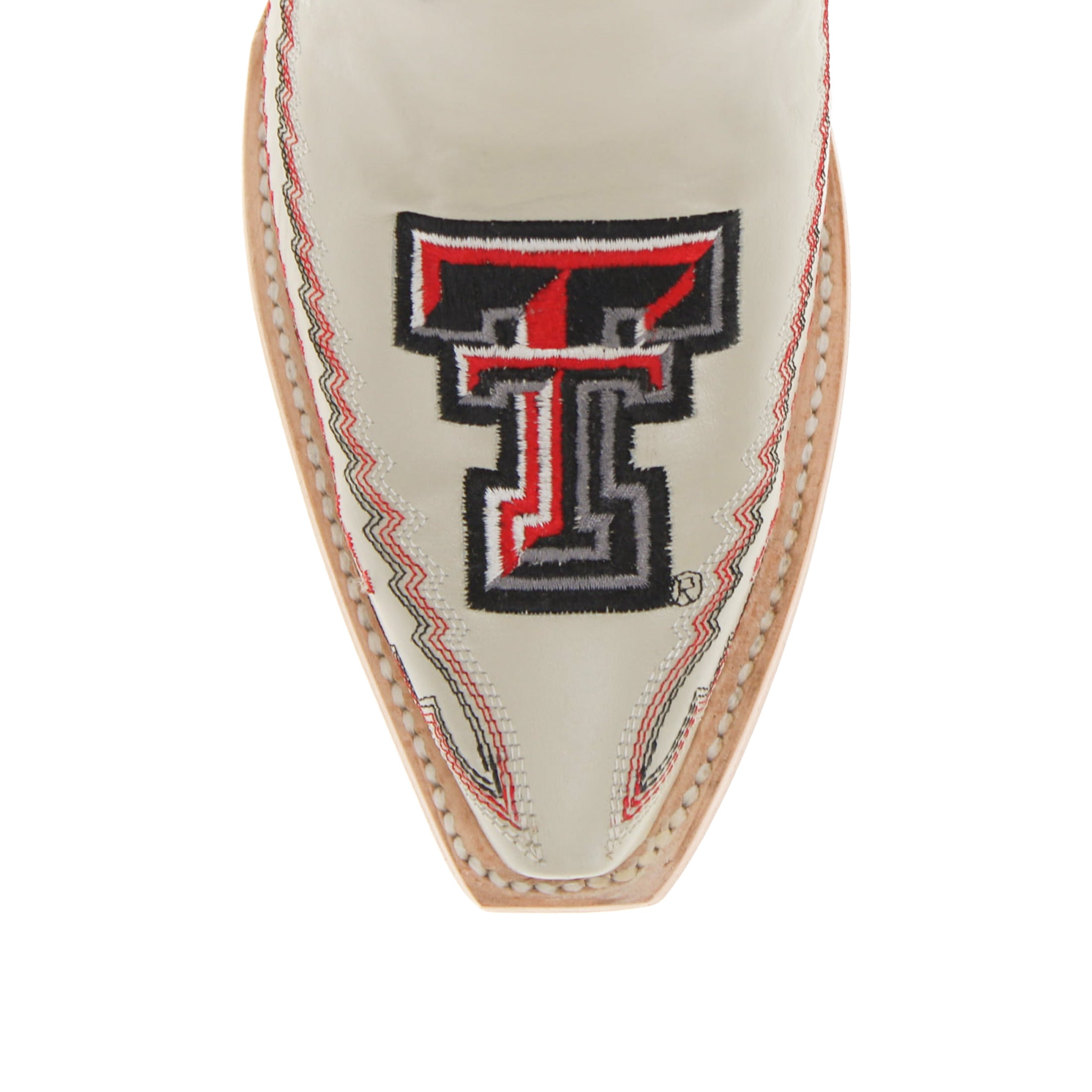 Women's Texas Tech Red Raiders Bone Leather Cowgirl Snip Toe Boots by Vaccari